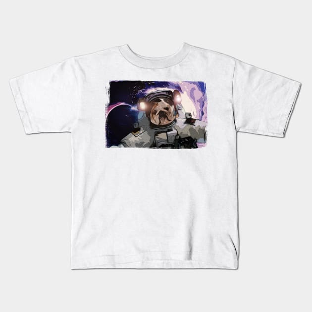 astrodog bulldog Kids T-Shirt by ElArrogante